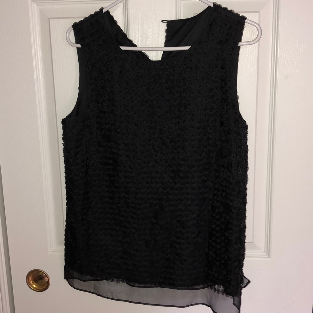 TALBOTS BEADED BLACK TANK TOP